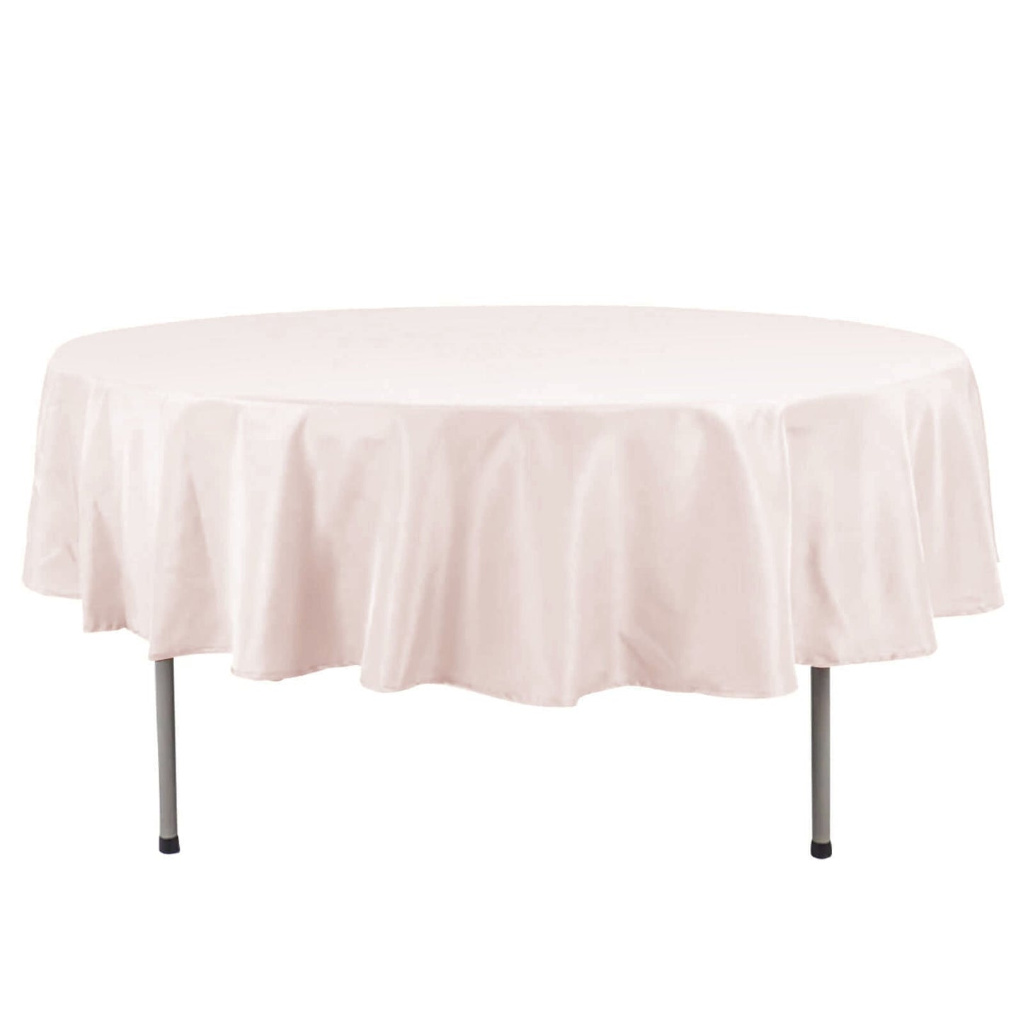 Premium Polyester 90" Round Tablecloth Blush - Stain and Wrinkle-Resistant Design with 220GSM Thickness Table Cover Pro Linens