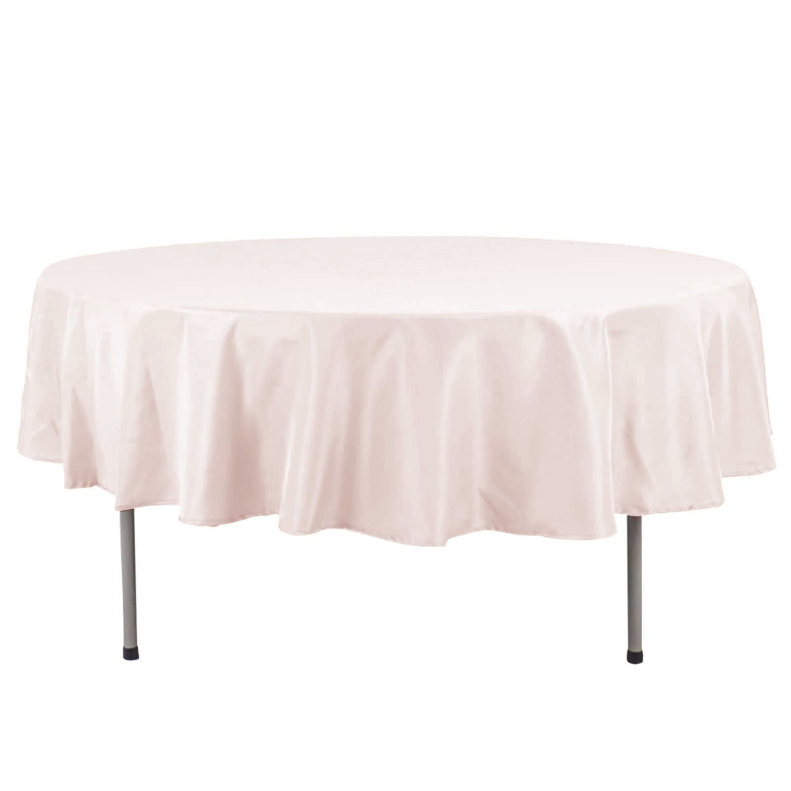 Premium Polyester 90" Round Tablecloth Blush - Stain and Wrinkle-Resistant Design with 220GSM Thickness Table Cover Pro Linens