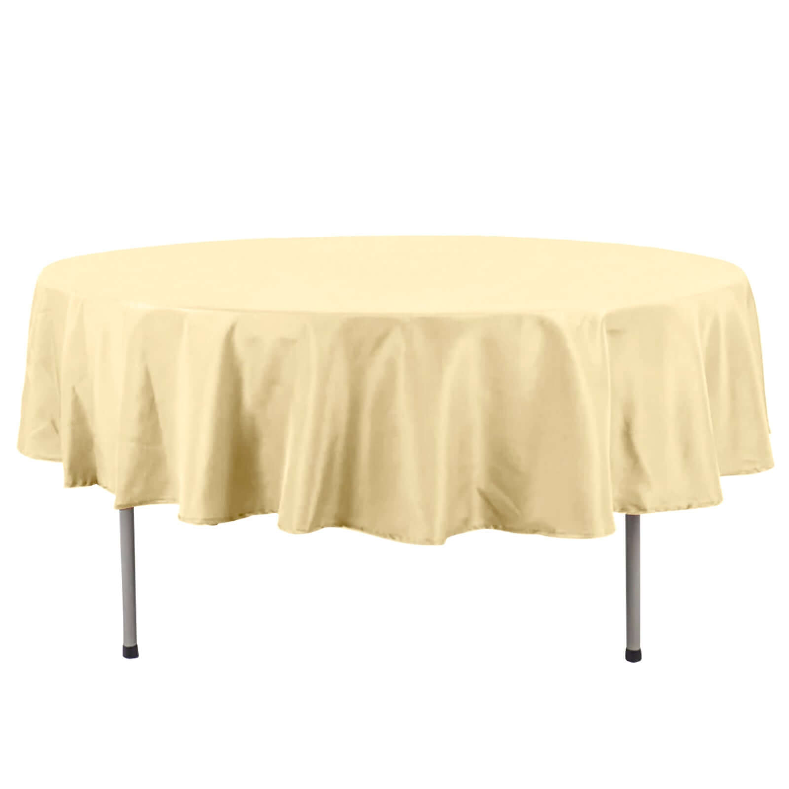 Premium Polyester 90" Round Tablecloth Champagne - Stain and Wrinkle-Resistant Design with 220GSM Thickness Table Cover Pro Linens