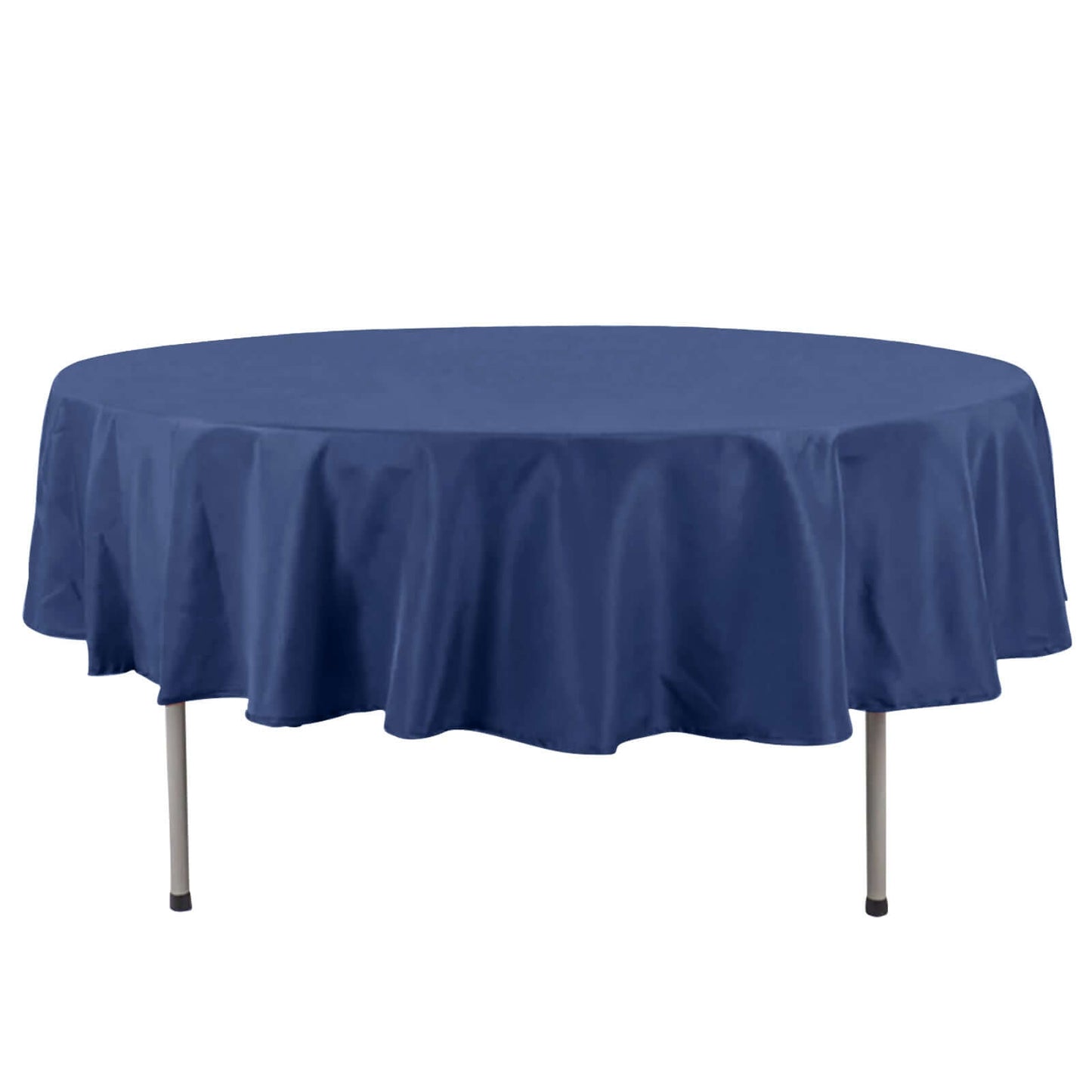 Premium Polyester 90" Round Tablecloth Navy Blue - Stain and Wrinkle-Resistant Design with 220GSM Thickness Table Cover Pro Linens