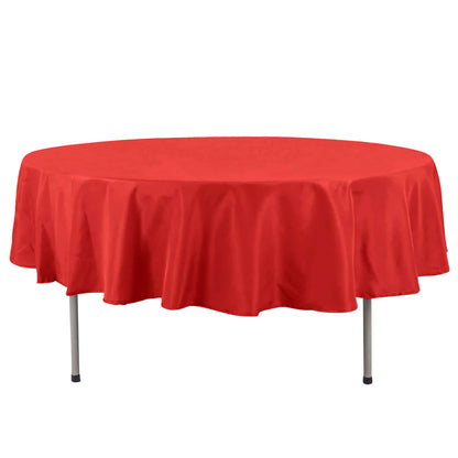 Premium Polyester 90" Round Tablecloth Red - Stain and Wrinkle-Resistant Design with 220GSM Thickness Table Cover Pro Linens