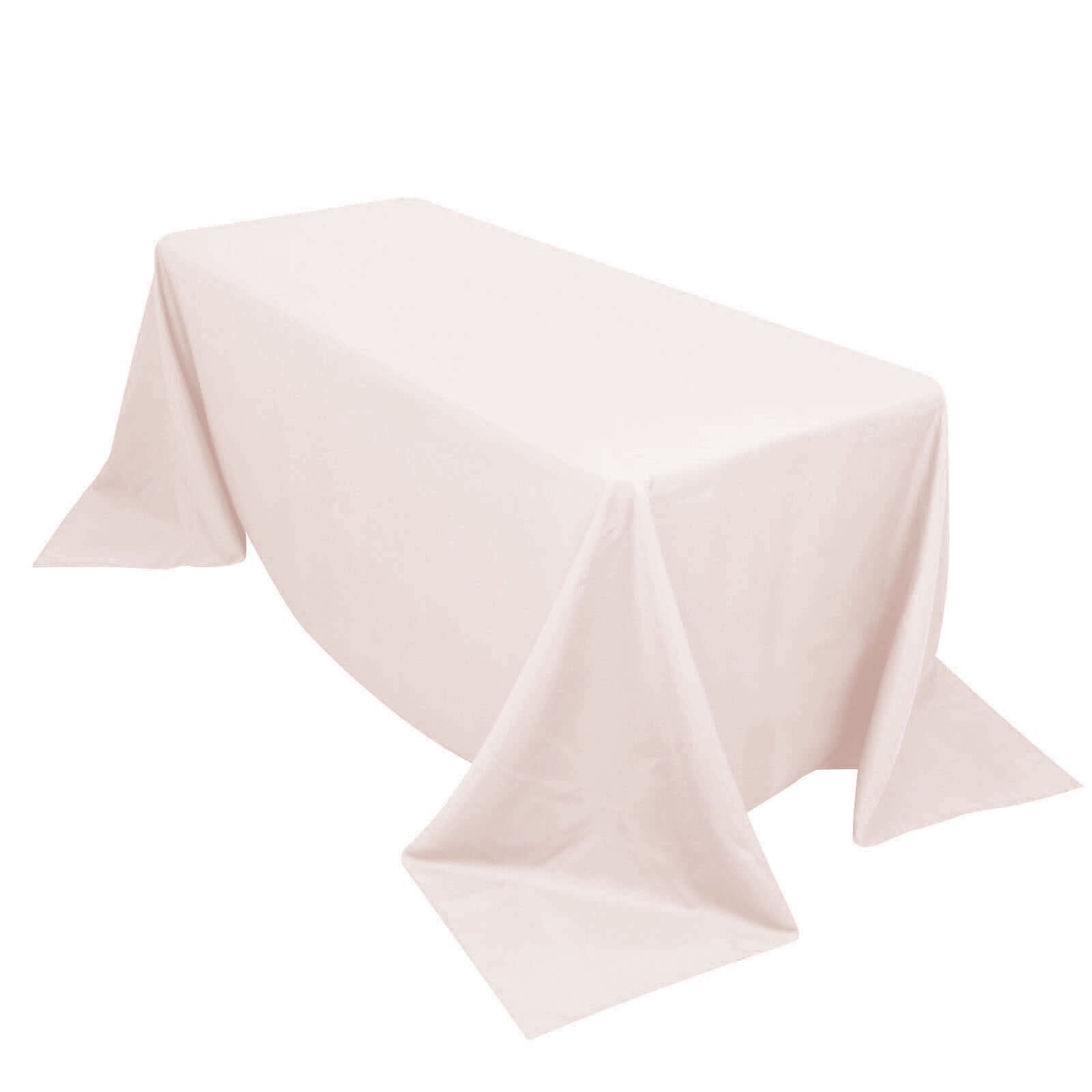 Premium Polyester 90"x132" Rectangle Tablecloth Blush - Seamless 220GSM Stain-Resistant Table Cover Pro Linens