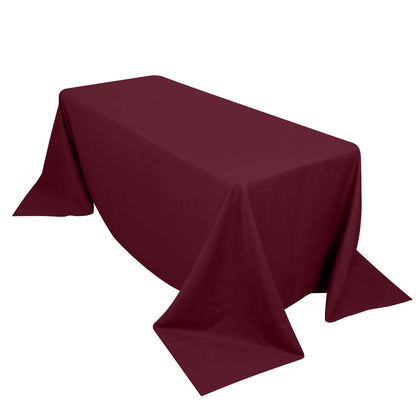 Premium Polyester 90"x132" Rectangle Tablecloth Burgundy - Seamless 220GSM Stain-Resistant Table Cover Pro Linens