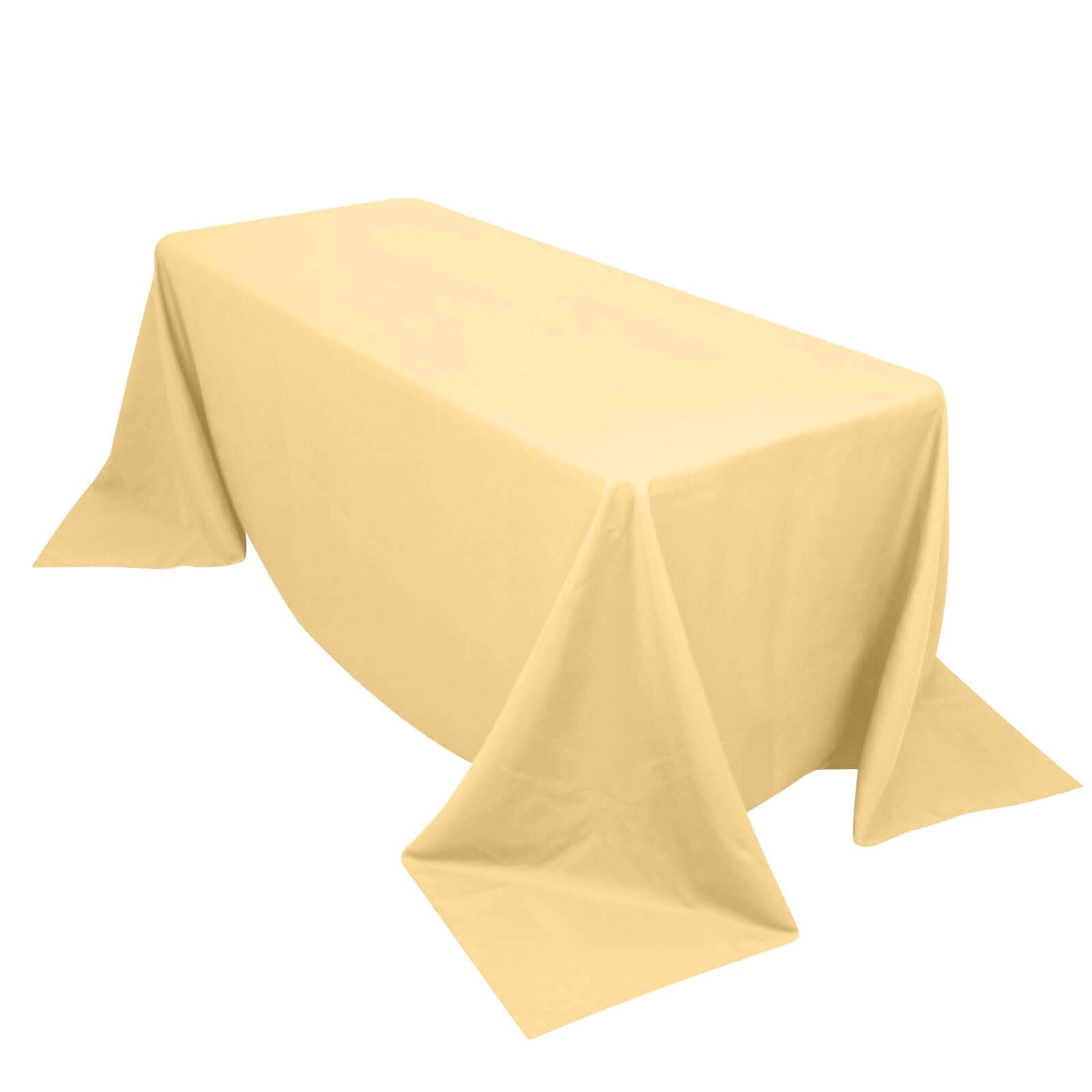 Premium Polyester 90"x132" Rectangle Tablecloth Champagne - Seamless 220GSM Stain-Resistant Table Cover Pro Linens