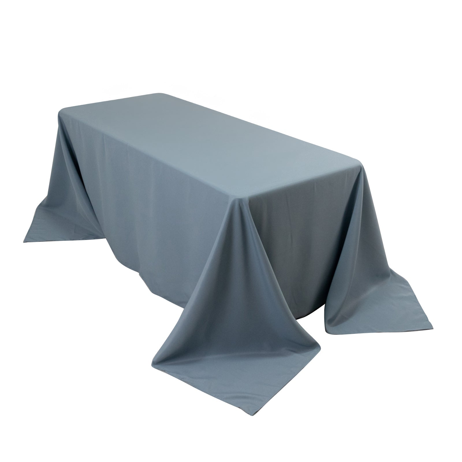 Premium Polyester 90"x132" Rectangle Tablecloth Dusty Blue - Seamless 220GSM Stain - Resistant Table Cover - Pro Linens