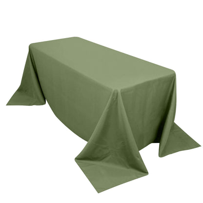 Premium Polyester 90"x132" Rectangle Tablecloth Dusty Sage Green - Seamless 220GSM Stain-Resistant Table Cover Pro Linens