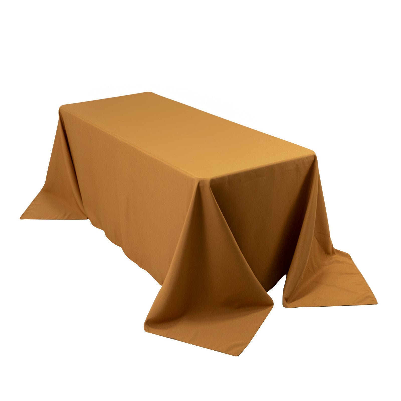 Premium Polyester 90"x132" Rectangle Tablecloth Gold - Seamless 220GSM Stain - Resistant Design for Luxurious Events - Pro Linens