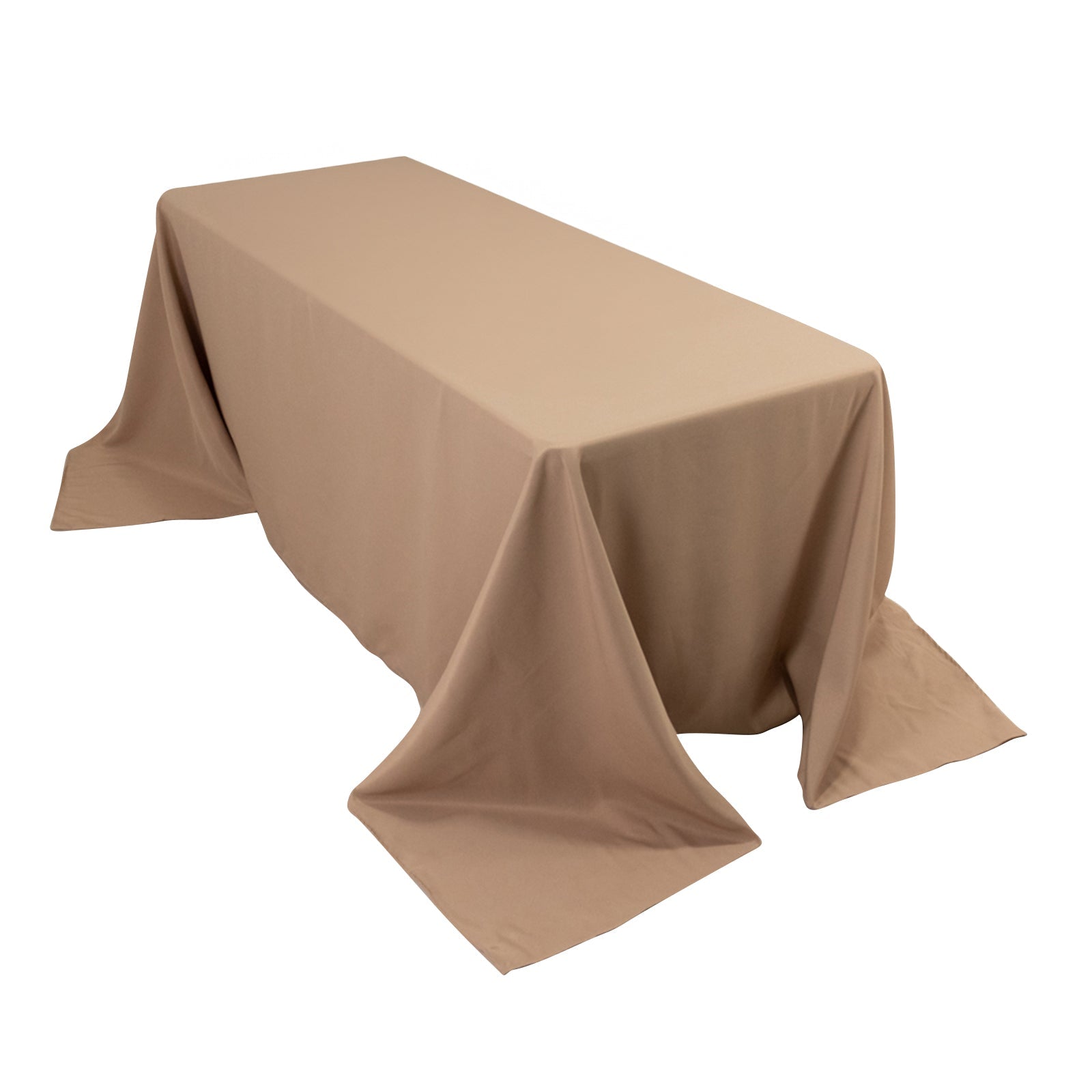 Premium Polyester 90"x132" Rectangle Tablecloth Nude - Seamless 220GSM Stain - Resistant Table Cover - Pro Linens