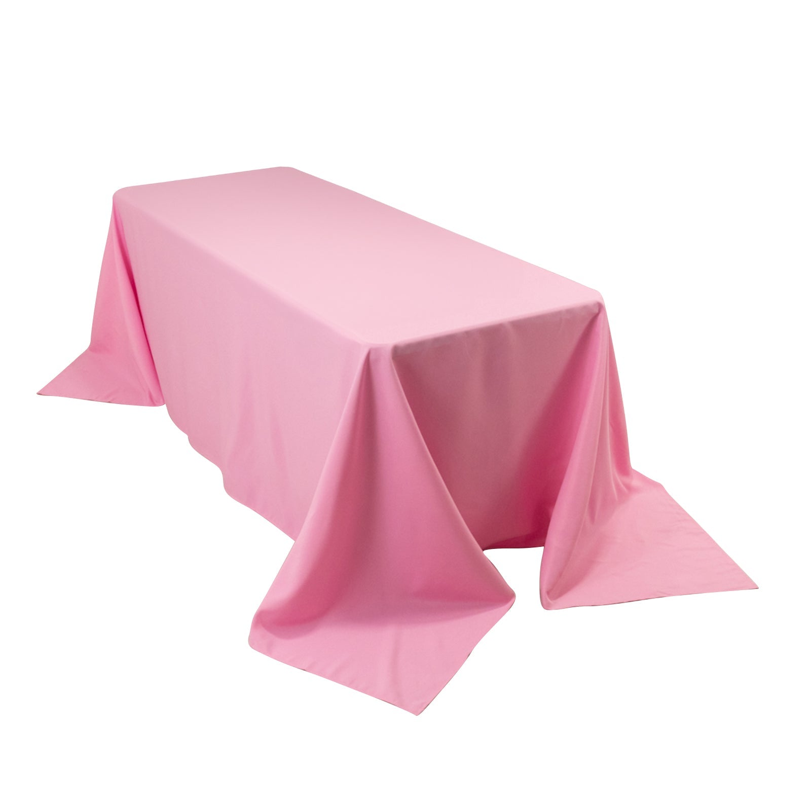 Premium Polyester 90"x132" Rectangle Tablecloth Pink - Seamless 220GSM Stain - Resistant Table Cover - Pro Linens