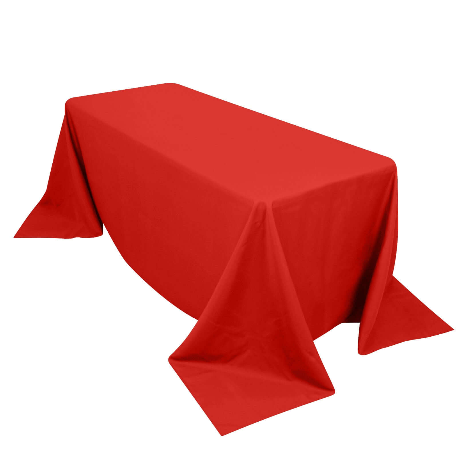 Premium Polyester 90"x132" Rectangle Tablecloth Red - Seamless 220GSM Stain-Resistant Table Cover Pro Linens