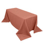 Premium Polyester 90"x132" Rectangle Tablecloth Terracotta (Rust) - Seamless 220GSM Stain-Resistant Table Cover Pro Linens