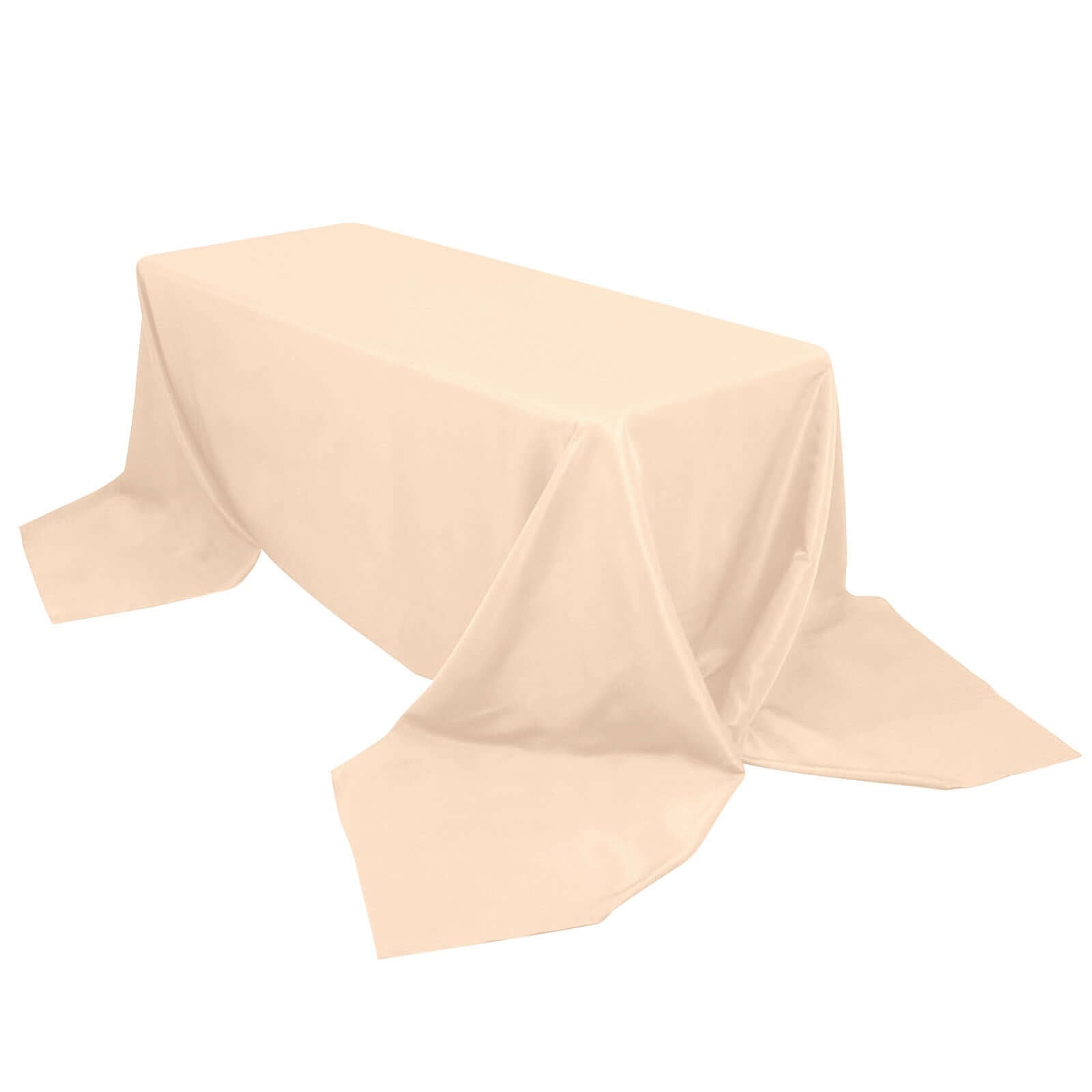 Premium Polyester 90"x156" Rectangle Tablecloth Beige - Seamless 220GSM Stain-Resistant Table Cover Pro Linens