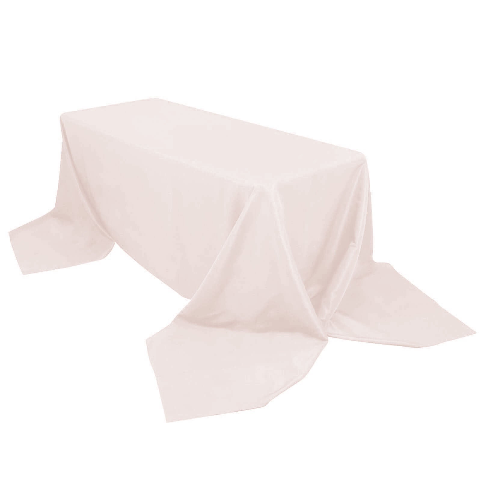 Premium Polyester 90"x156" Rectangle Tablecloth Blush - Seamless 220GSM Stain-Resistant Table Cover Pro Linens