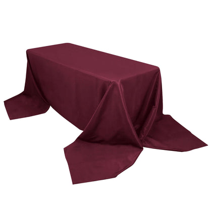 Premium Polyester 90"x156" Rectangle Tablecloth Burgundy - Seamless 220GSM Stain-Resistant Table Cover Pro Linens