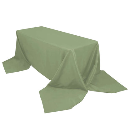 Premium Polyester 90"x156" Rectangle Tablecloth Dusty Sage Green - Seamless 220GSM Stain-Resistant Table Cover Pro Linens