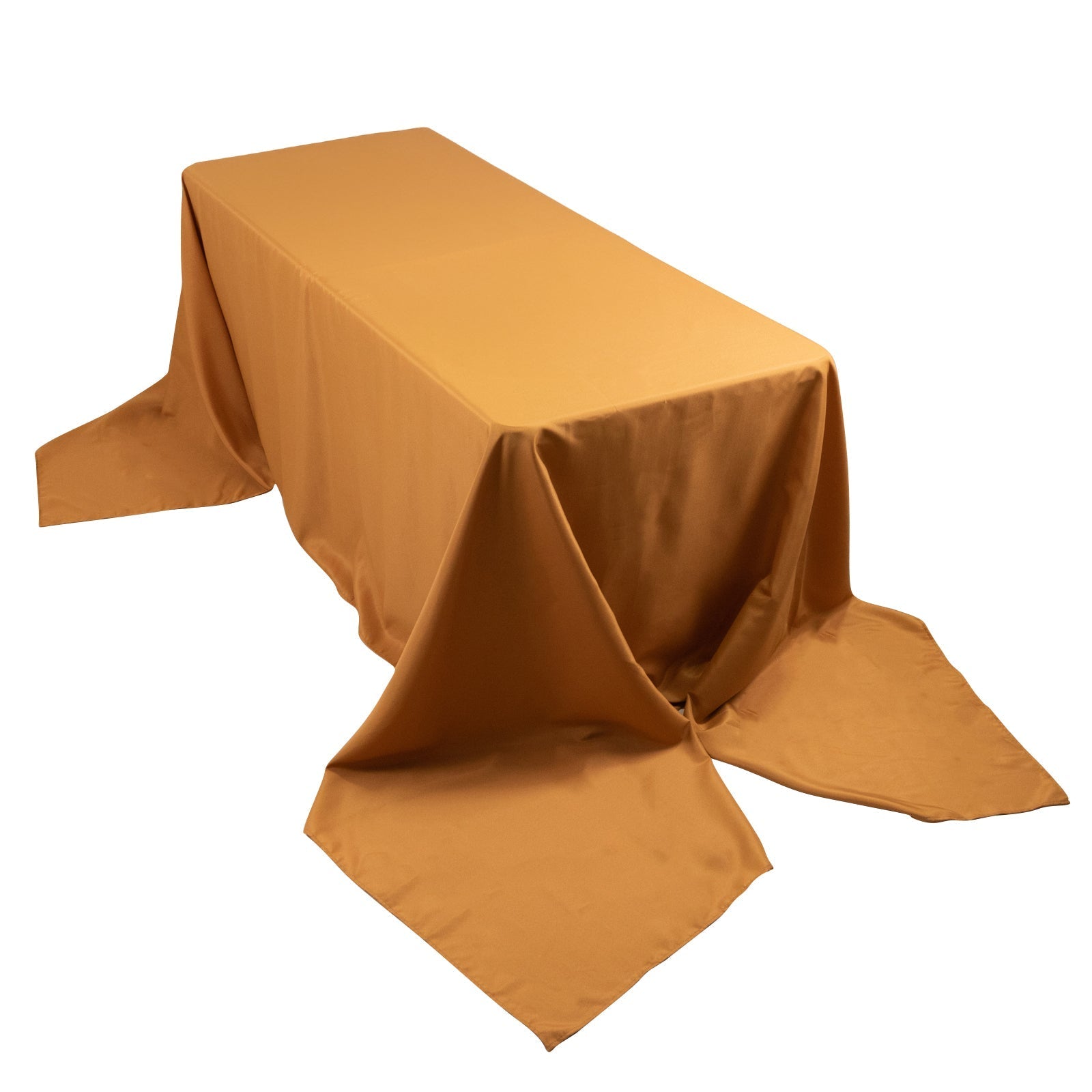 Premium Polyester 90"x156" Rectangle Tablecloth Gold - Seamless 220GSM Stain - Resistant Design for Classy Events - Pro Linens