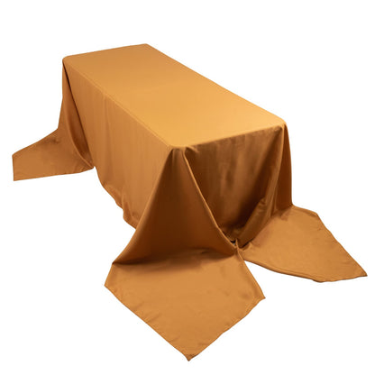 Premium Polyester 90"x156" Rectangle Tablecloth Gold - Seamless 220GSM Stain-Resistant Design for Classy Events Pro Linens