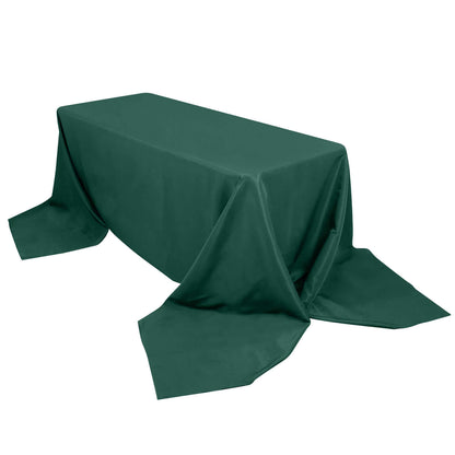 Premium Polyester 90"x156" Rectangle Tablecloth Hunter Emerald Green - Seamless 220GSM Stain-Resistant Table Cover Pro Linens