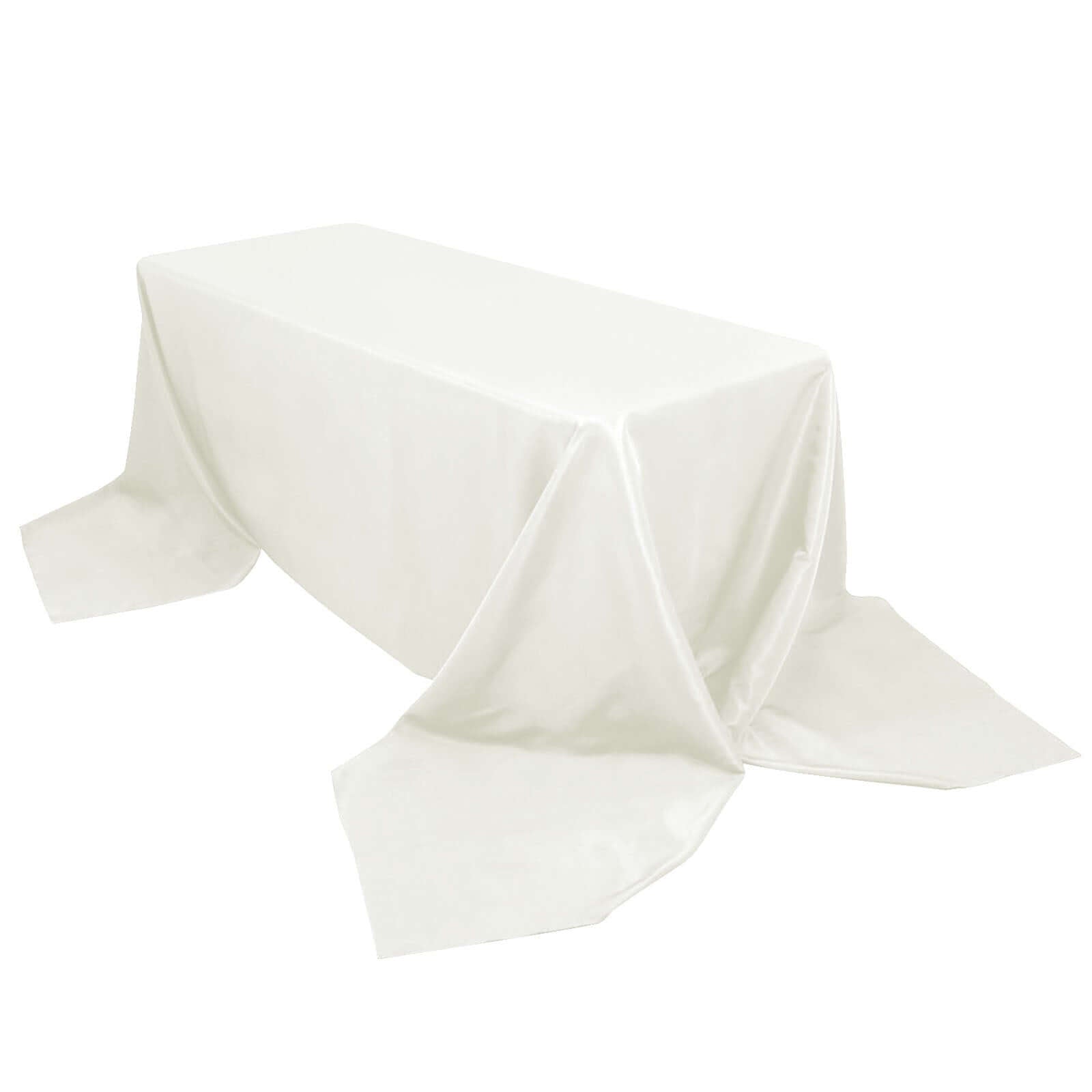 Premium Polyester 90"x156" Rectangle Tablecloth Ivory - Seamless 220GSM Stain - Resistant Table Cover - Pro Linens