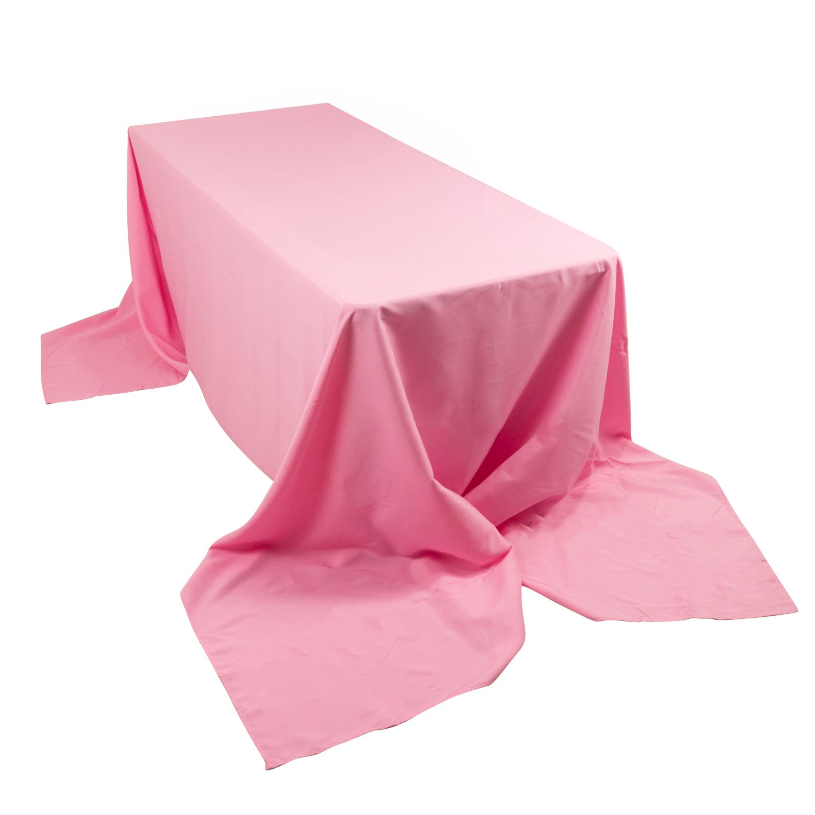 Premium Polyester 90"x156" Rectangle Tablecloth Pink - Seamless 220GSM Stain - Resistant Table Cover - Pro Linens