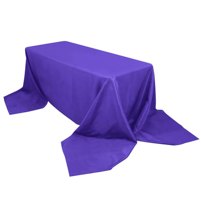 Premium Polyester 90"x156" Rectangle Tablecloth Purple - Seamless 220GSM Stain-Resistant Table Cover Pro Linens