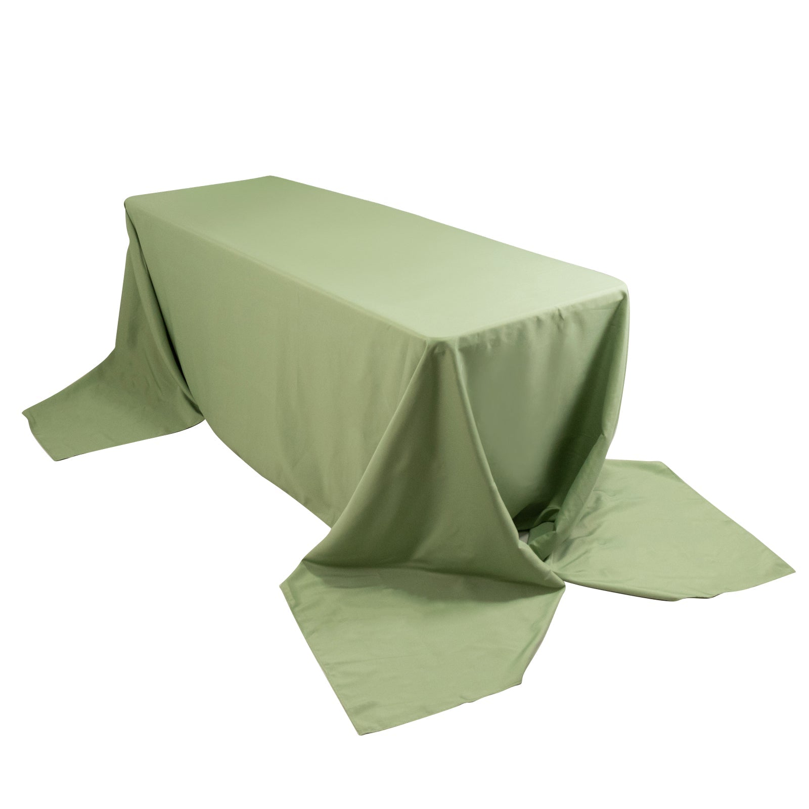 Premium Polyester 90"x156" Rectangle Tablecloth Sage Green - Seamless 220GSM Stain - Resistant Table Cover - Pro Linens