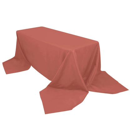 Premium Polyester 90"x156" Rectangle Tablecloth Terracotta (Rust) - Seamless 220GSM Stain-Resistant Table Cover Pro Linens