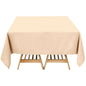 Premium Polyester Square Tablecloth 70"x70" Beige 220GSM Wrinkle-Resistant Table Cover Pro Linens