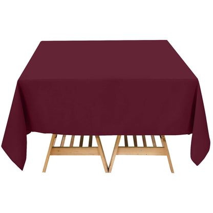 Premium Polyester Square Tablecloth 70"x70" Burgundy 220GSM Wrinkle-Resistant Table Cover Pro Linens