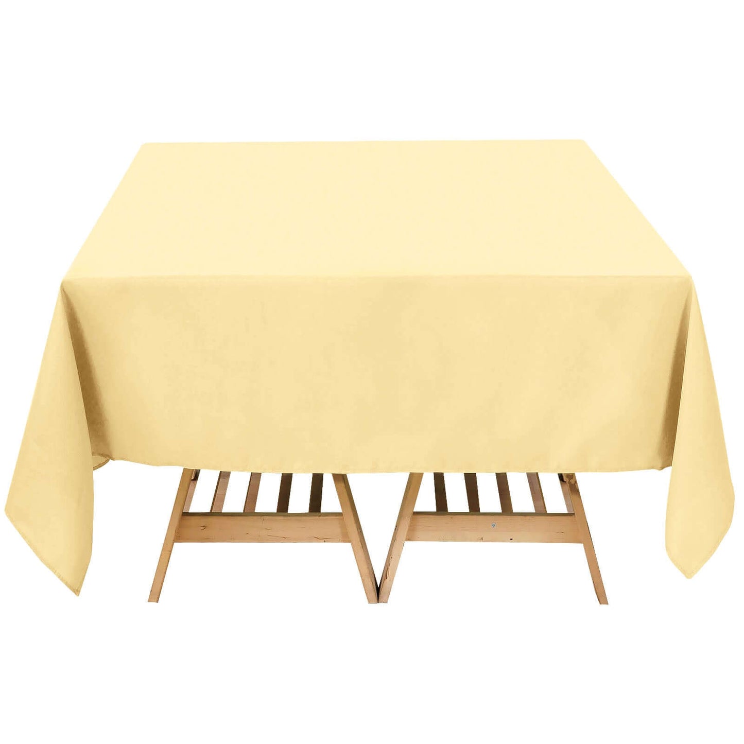 Premium Polyester Square Tablecloth 70"x70" Champagne 220GSM Wrinkle-Resistant Table Cover Pro Linens