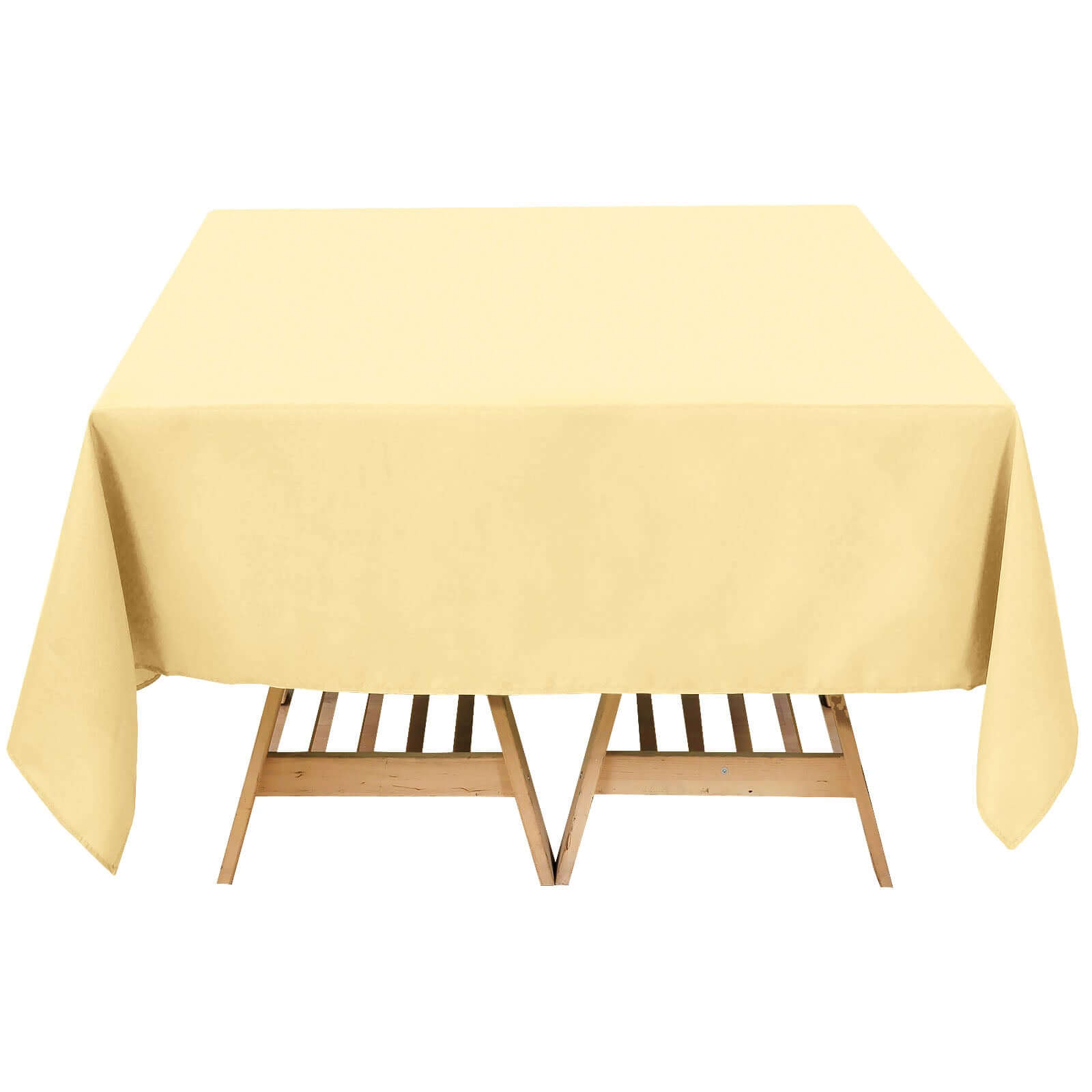 Premium Polyester Square Tablecloth 70"x70" Champagne 220GSM Wrinkle-Resistant Table Cover Pro Linens