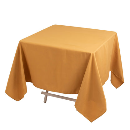 Premium Polyester Square Tablecloth 70"x70" Gold 220GSM Wrinkle-Resistant Table Cover for Stylish Gatherings Pro Linens