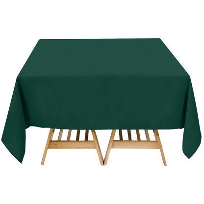 Premium Polyester Square Tablecloth 70"x70" Hunter Emerald Green 220GSM Wrinkle-Resistant Table Cover Pro Linens