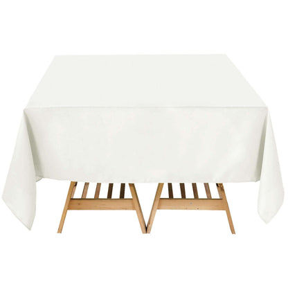 Premium Polyester Square Tablecloth 70"x70" Ivory 220GSM Wrinkle-Resistant Table Cover Pro Linens