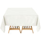 Premium Polyester Square Tablecloth 70"x70" Ivory 220GSM Wrinkle-Resistant Table Cover Pro Linens