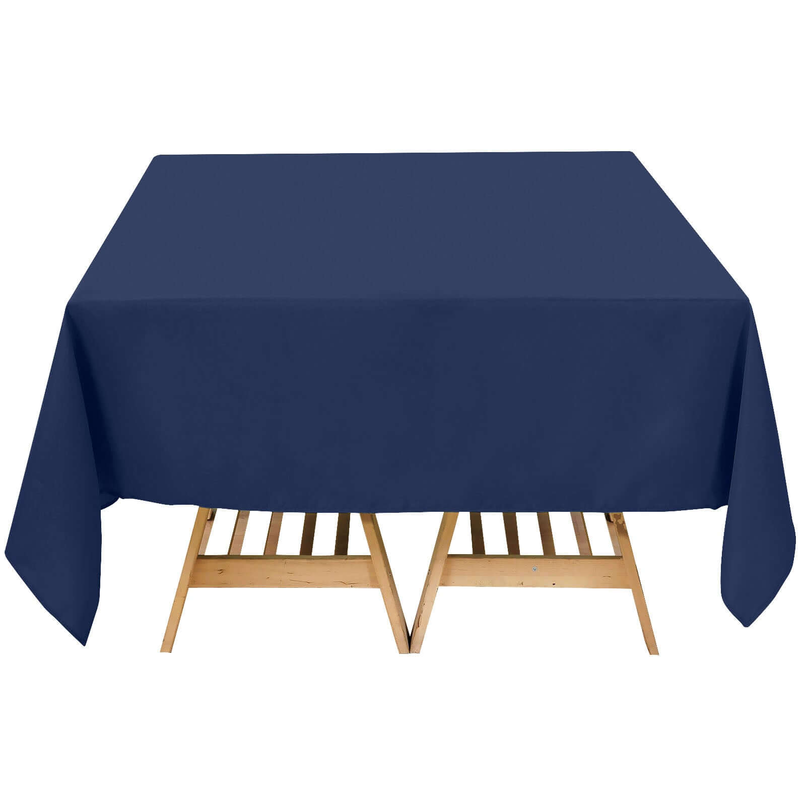 Premium Polyester Square Tablecloth 70"x70" Navy Blue 220GSM Wrinkle-Resistant Table Cover Pro Linens