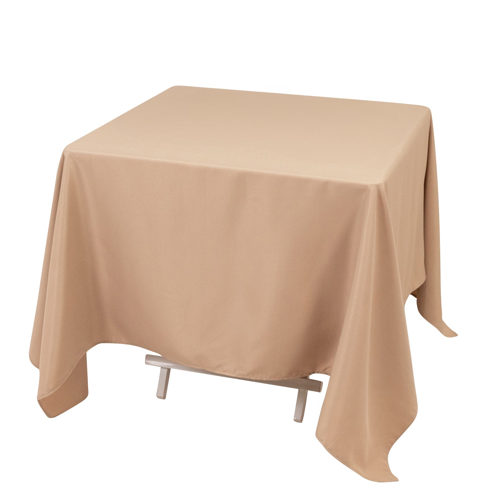 Premium Polyester Square Tablecloth 70"x70" Nude 220GSM Wrinkle-Resistant Table Cover Pro Linens