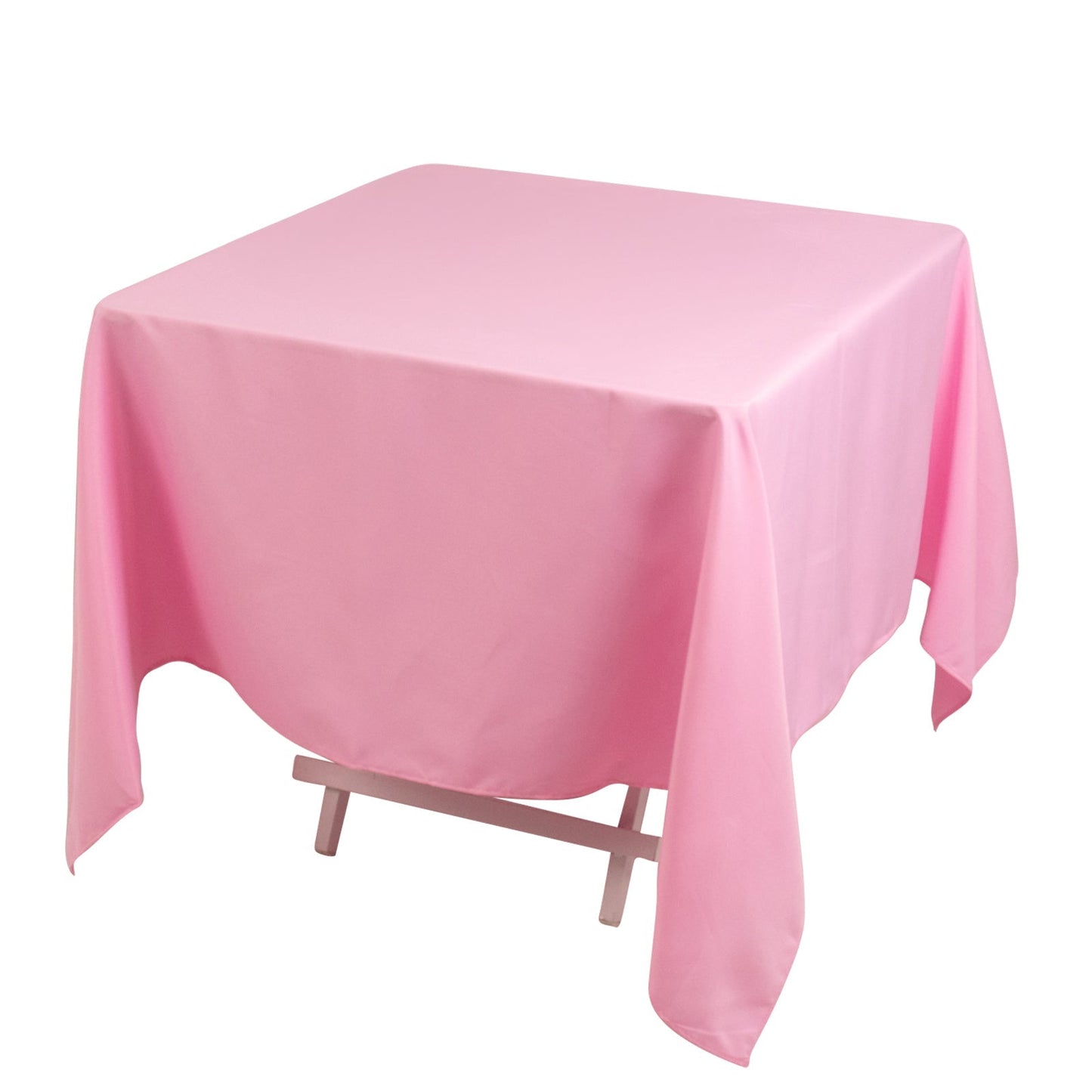 Premium Polyester Square Tablecloth 70"x70" Pink 220GSM Wrinkle-Resistant Table Cover Pro Linens