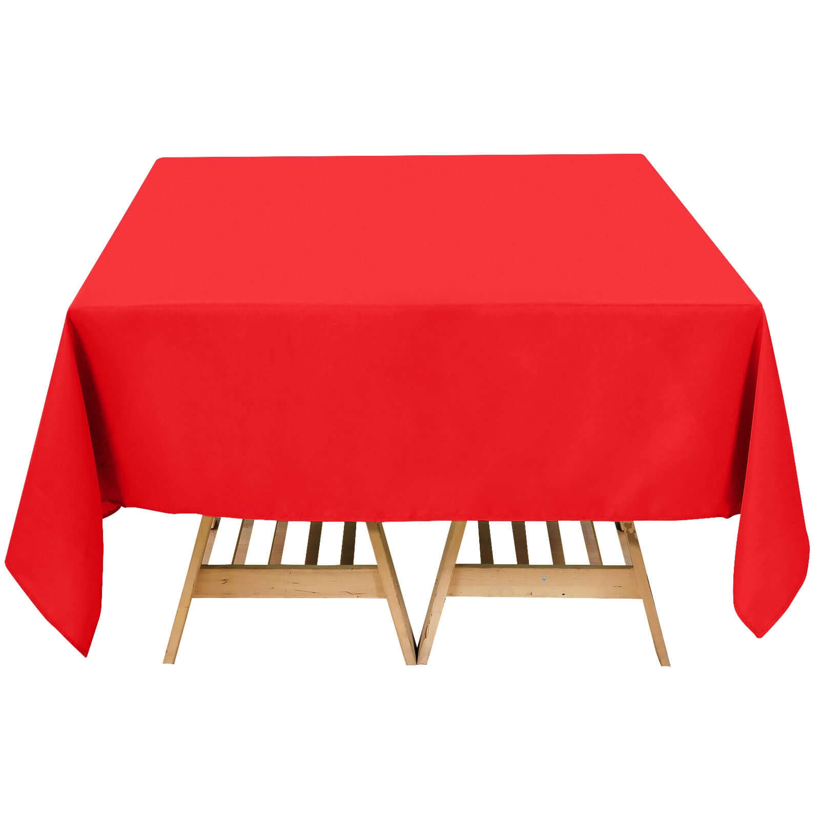 Premium Polyester Square Tablecloth 70"x70" Red 220GSM Wrinkle-Resistant Table Cover Pro Linens