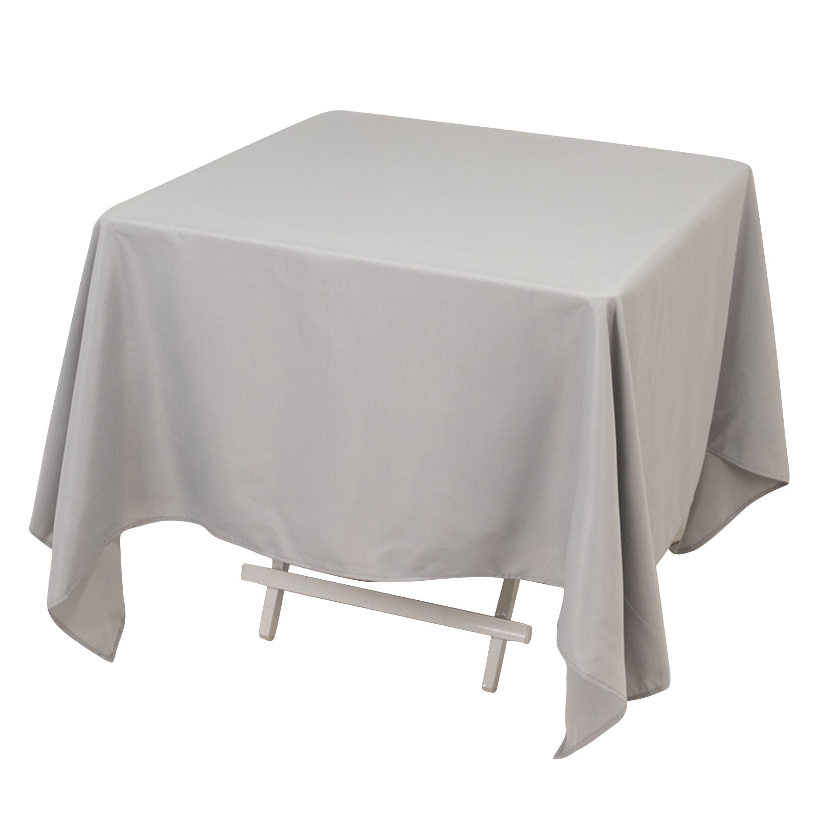 Premium Polyester Square Tablecloth 70"x70" Silver 220GSM Wrinkle-Resistant Table Cover Pro Linens