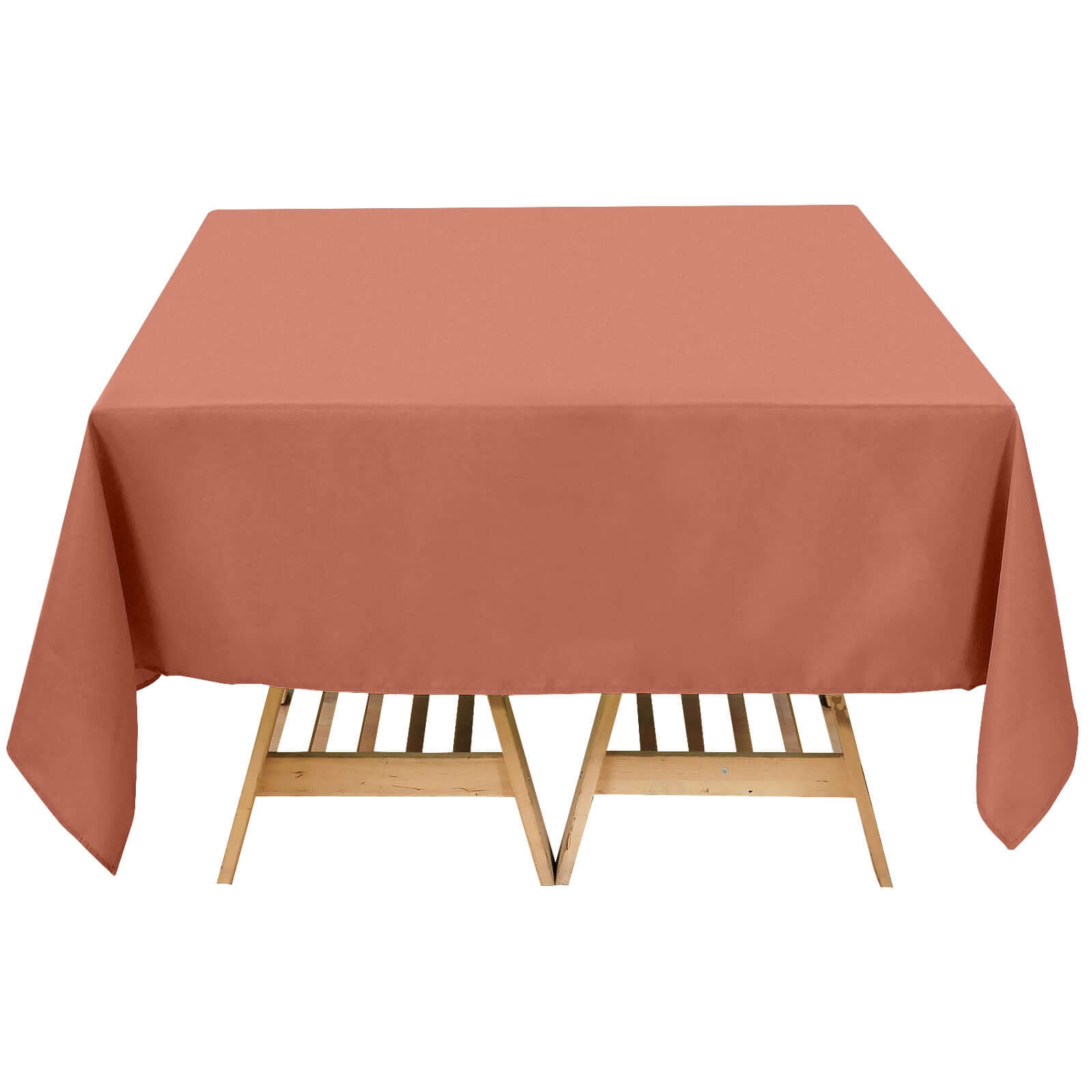 Premium Polyester Square Tablecloth 70"x70" Terracotta (Rust) 220GSM Wrinkle-Resistant Table Cover Pro Linens