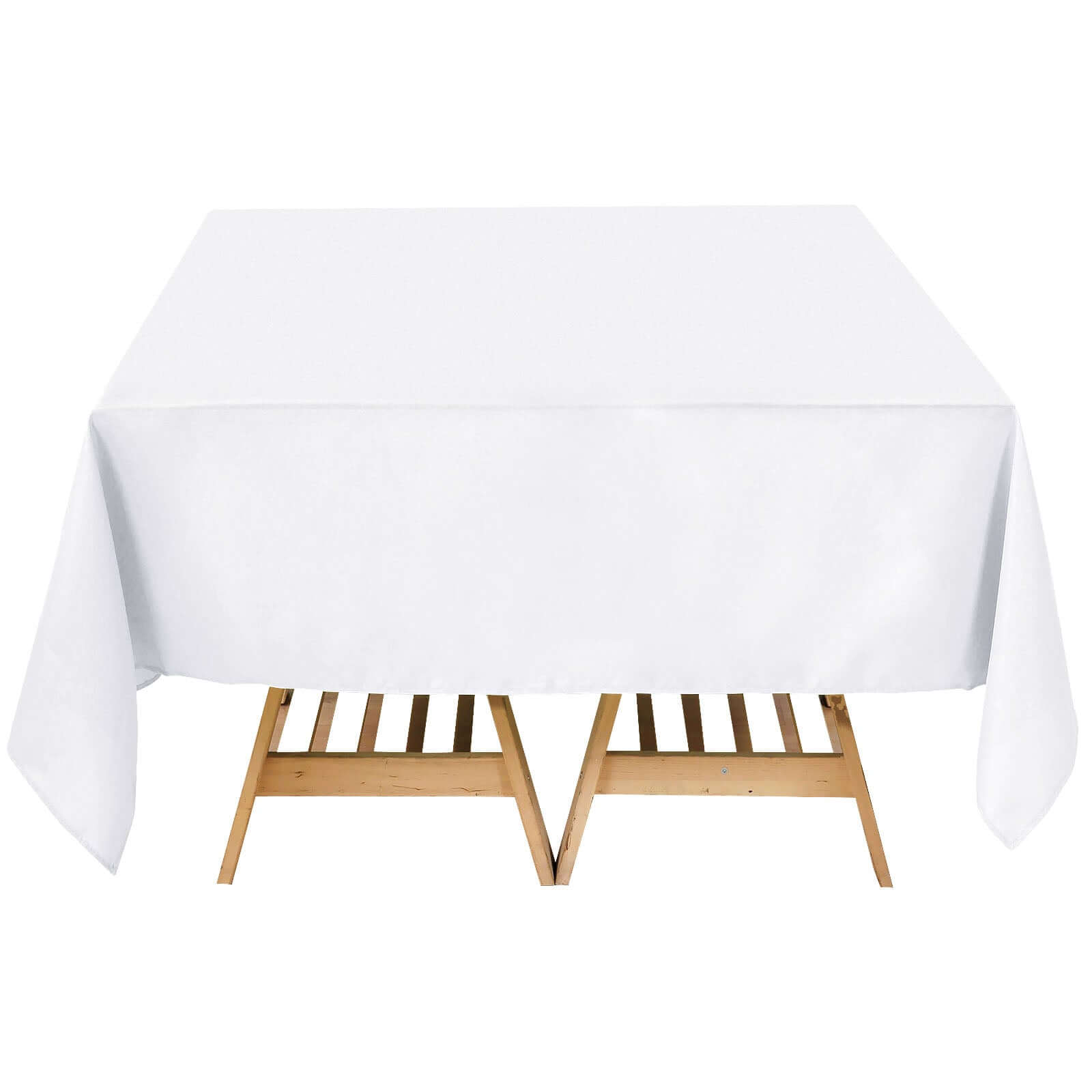 Premium Polyester Square Tablecloth 70"x70" White 220GSM Wrinkle-Resistant Table Cover for Stylish Gatherings Pro Linens