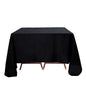 Premium Polyester Square Tablecloth 90"x90" Black 220GSM Wrinkle-Resistant Table Cover Pro Linens