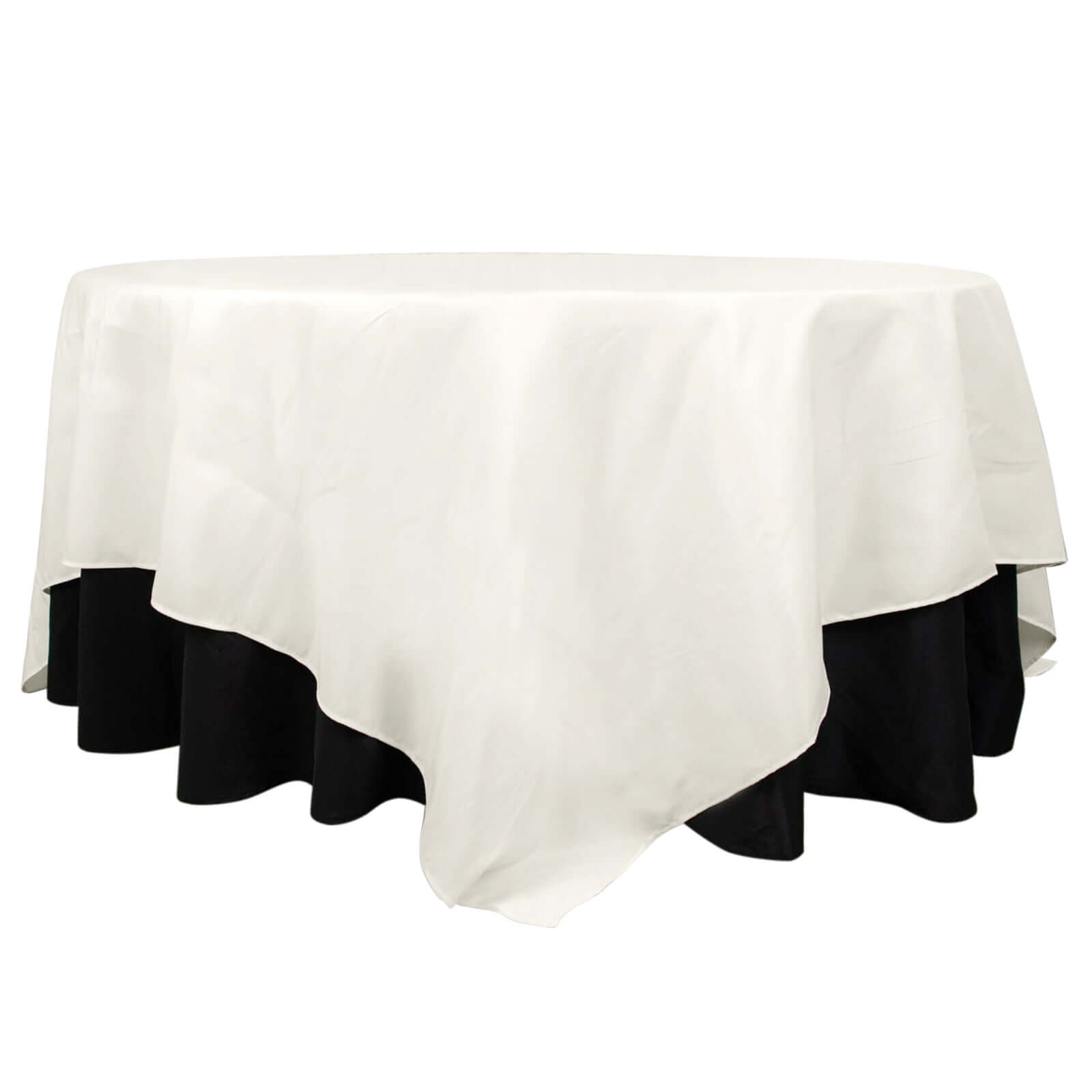 Premium Polyester Square Tablecloth 90"x90" Ivory 220GSM Wrinkle-Resistant Table Cover Pro Linens