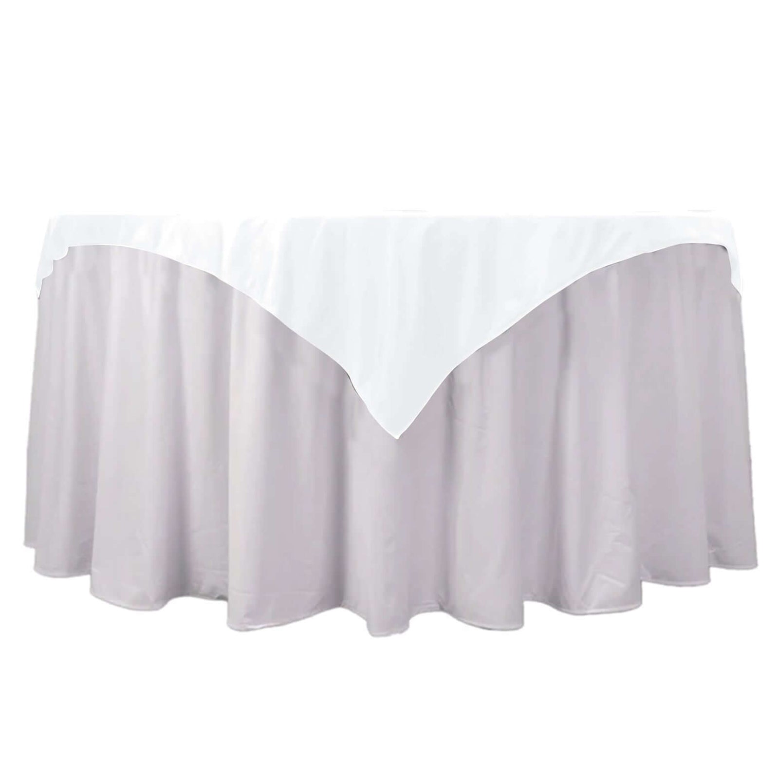 Premium Scuba 54"x54" Table Overlay Square Tablecloth White - Wrinkle Free & Stain Resistant Table Cover Pro Linens