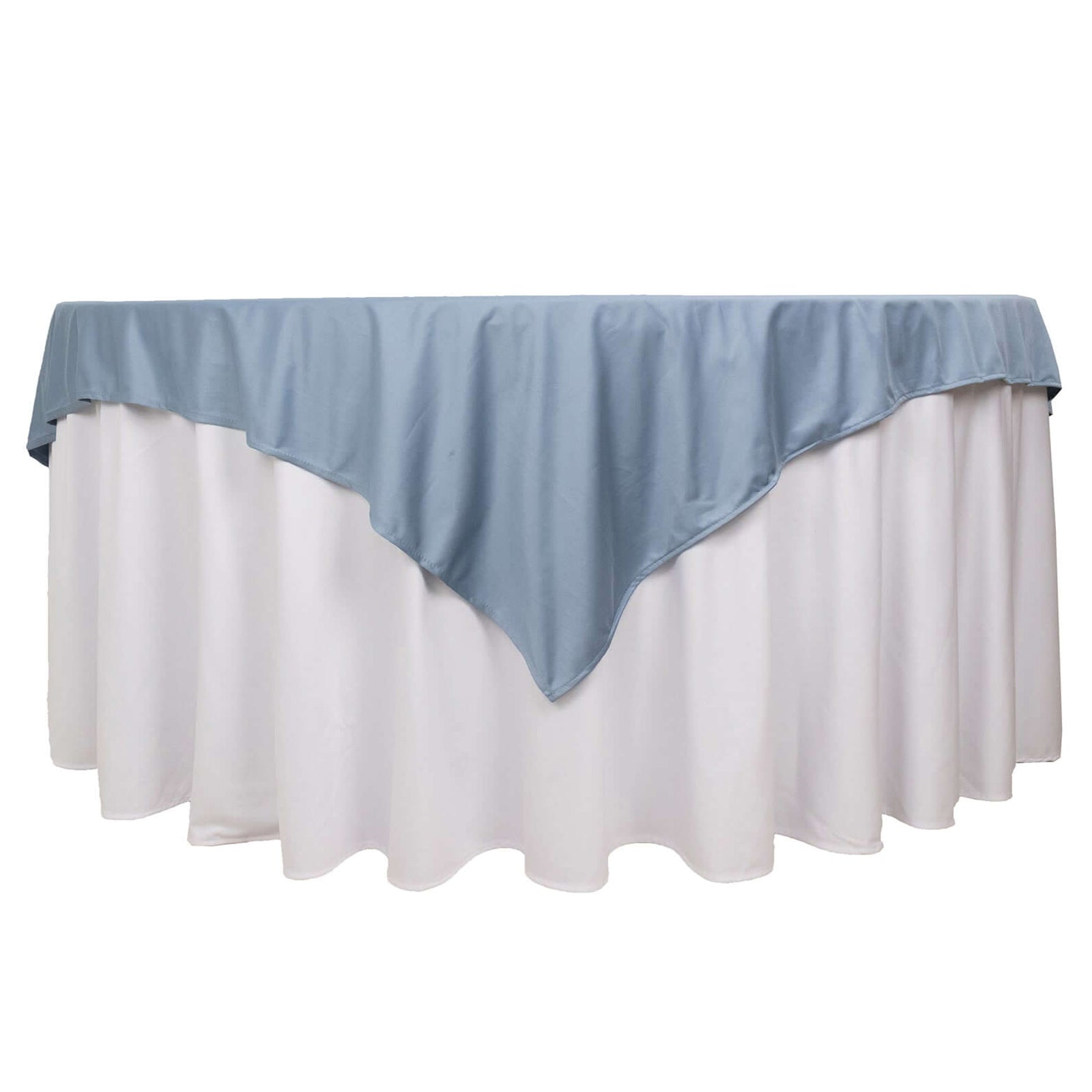 Premium Scuba 70"x70" Table Overlay Square Tablecloth Dusty Blue - Wrinkle Free & Stain Resistant Table Cover Pro Linens