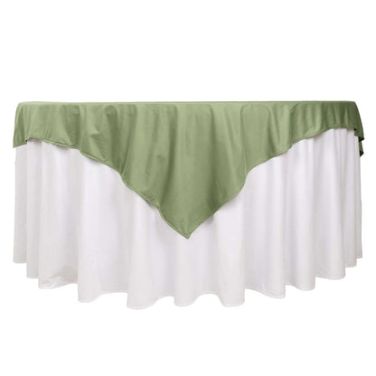 Premium Scuba 70"x70" Table Overlay Square Tablecloth Dusty Sage Green - Wrinkle Free & Stain Resistant Table Cover Pro Linens