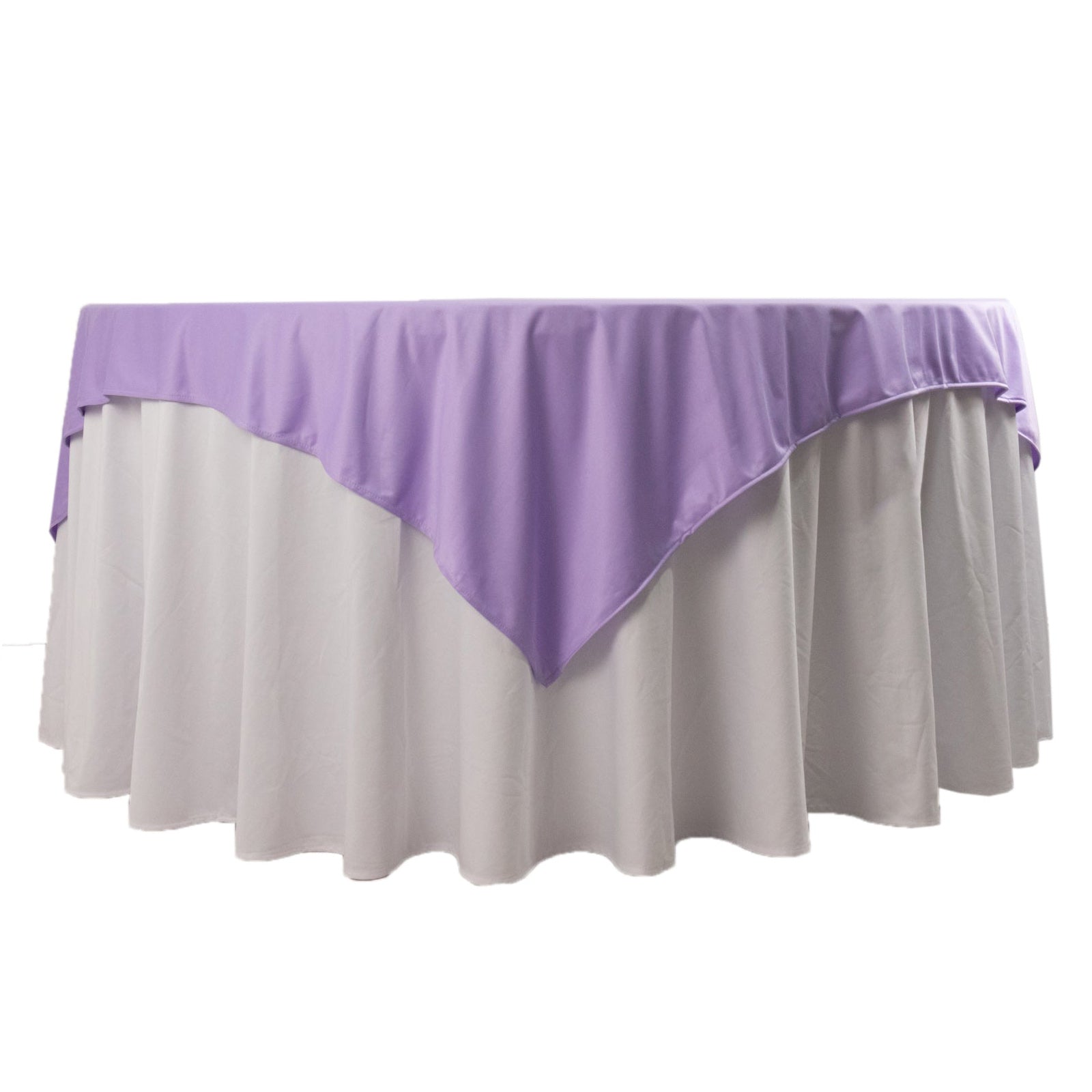 Premium Scuba 70"x70" Table Overlay Square Tablecloth Lavender - Wrinkle Free & Stain Resistant Table Cover Pro Linens