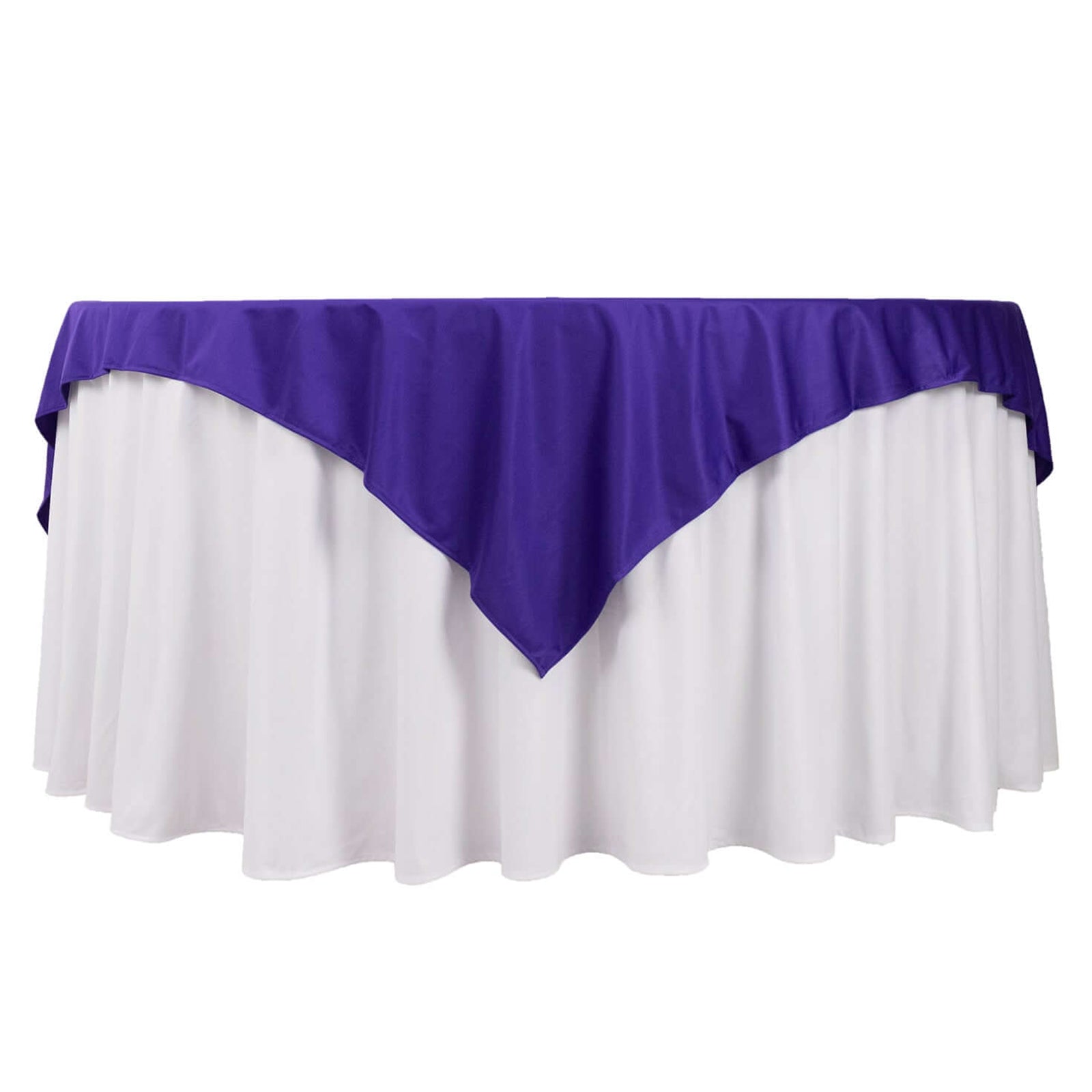 Premium Scuba 70"x70" Table Overlay Square Tablecloth Purple - Wrinkle Free & Stain Resistant Table Cover Pro Linens