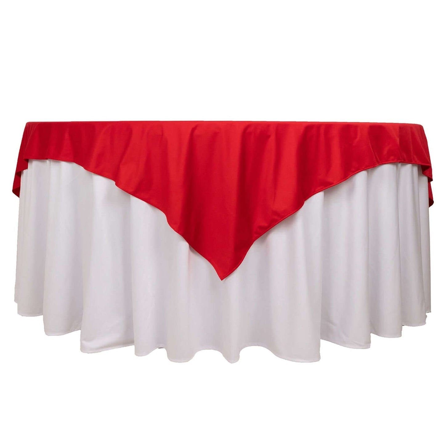 Premium Scuba 70"x70" Table Overlay Square Tablecloth Red - Wrinkle Free & Stain Resistant Table Cover Pro Linens